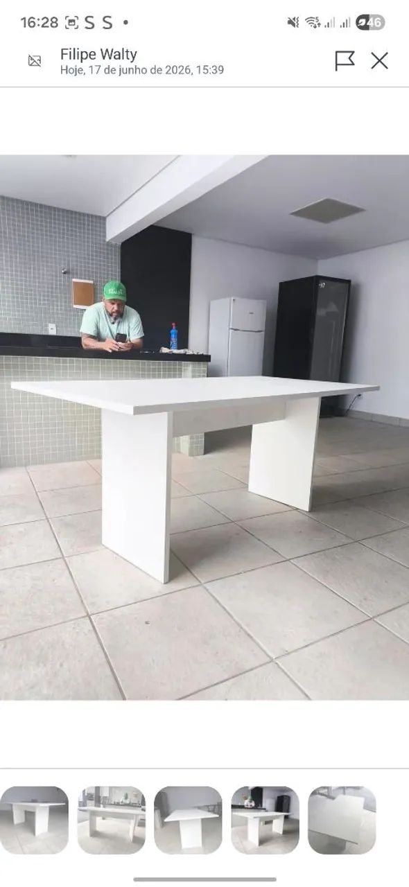 Mesa branca 1,80m por 80cm - Foto 5