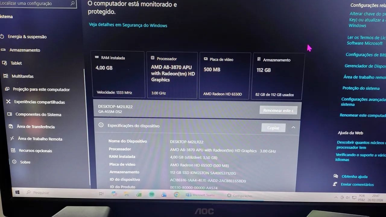 Pc de mesa 