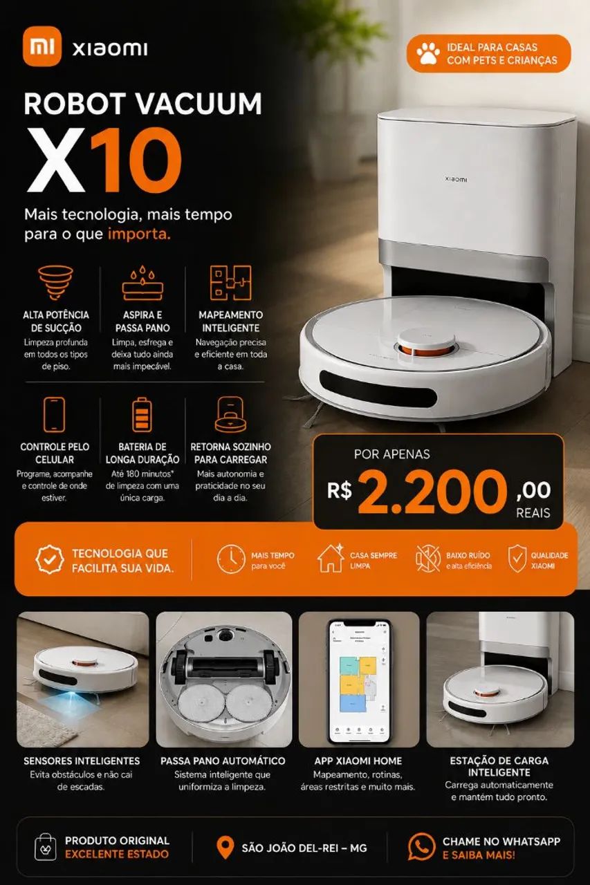 ? Xiaomi Robot Vacuum X10 - Aspirador Robô Inteligente - Foto 3