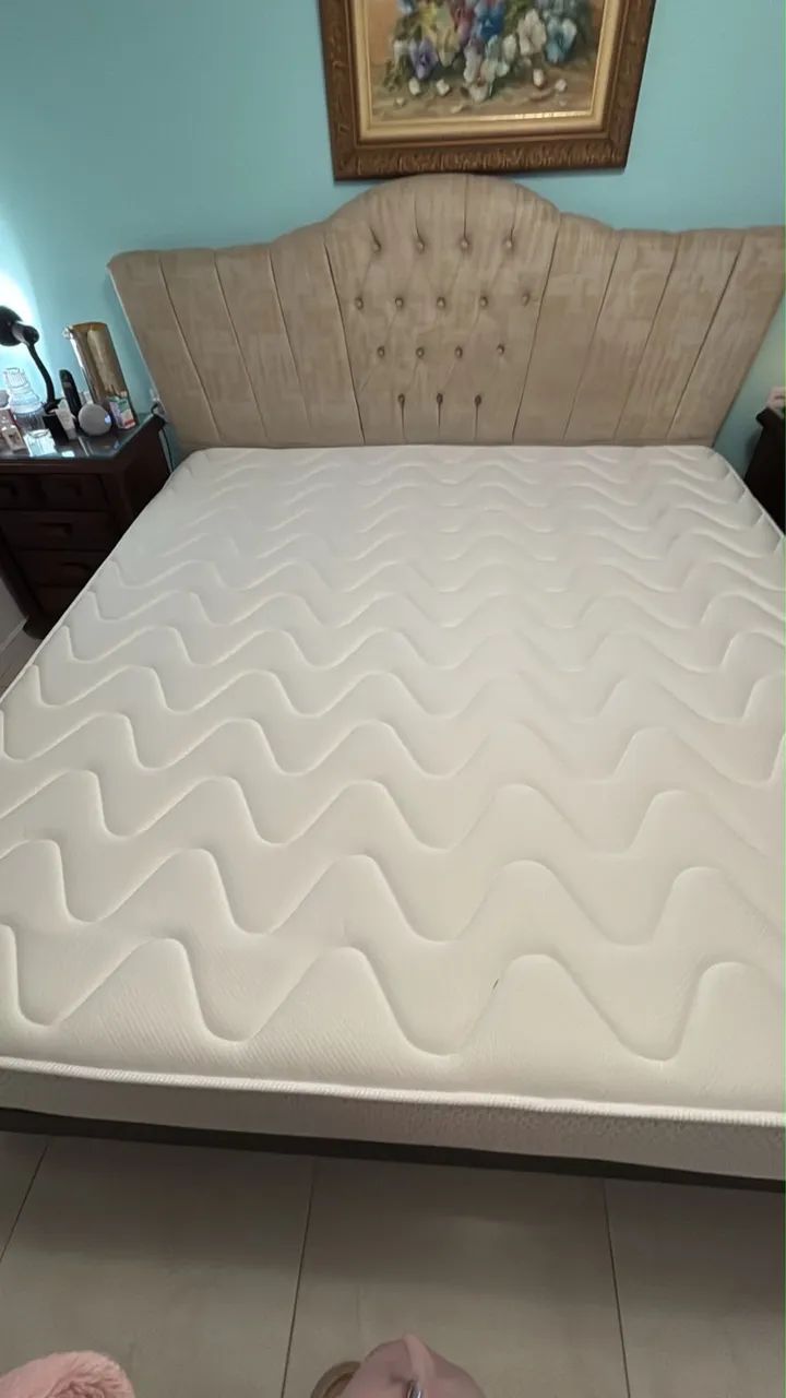 Vendo cama king size super nova colchão orthopur - Foto 3