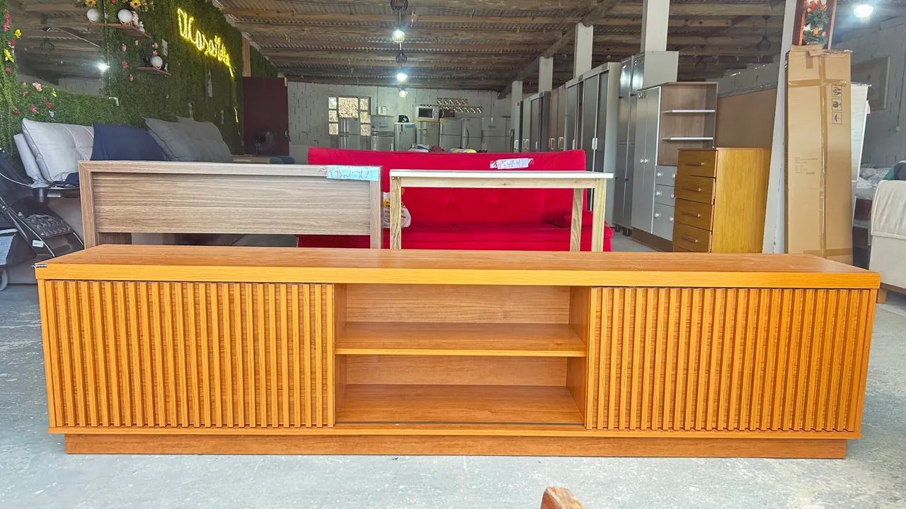 Rack Ripado para TV até 85 polegadas 100% MDF 2 portas. - Foto 4