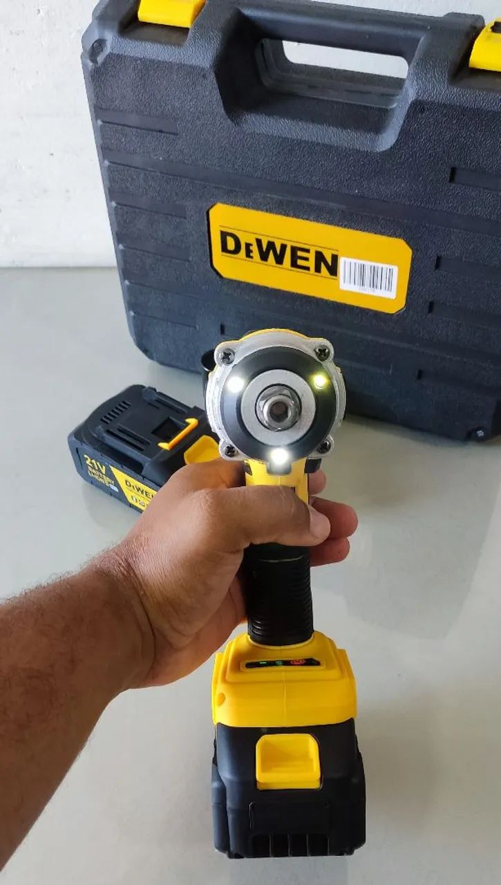 Chave de impacto 21 volts dewen com 2 bateria ? e maleta organizadora - Foto 5