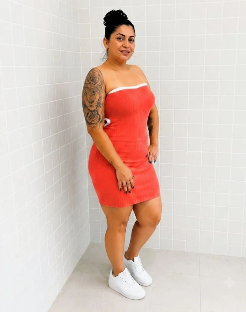 Vestido tomara que caia canelado - Foto 3