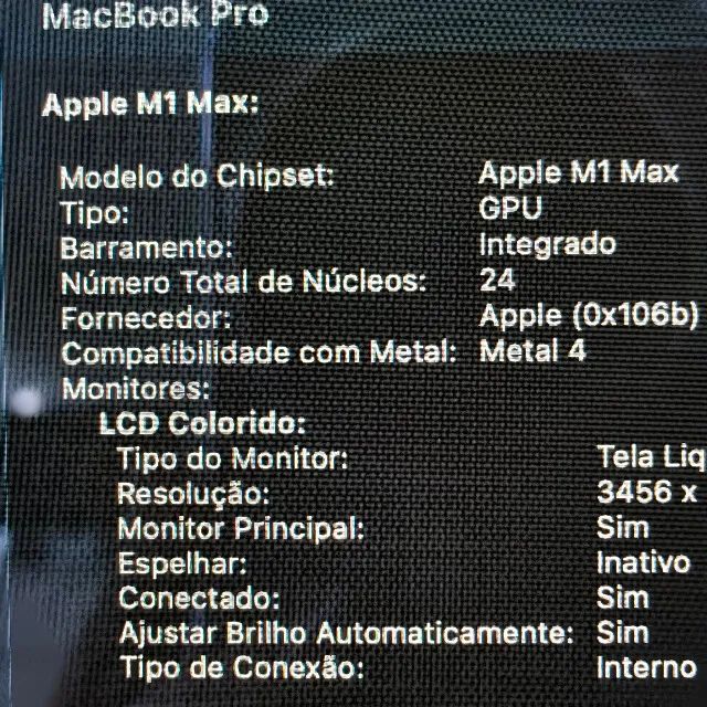 MACBOOK PRO 16 M1 MAX 64GB/1TB - SPACE GRAY - 206 CICLOS