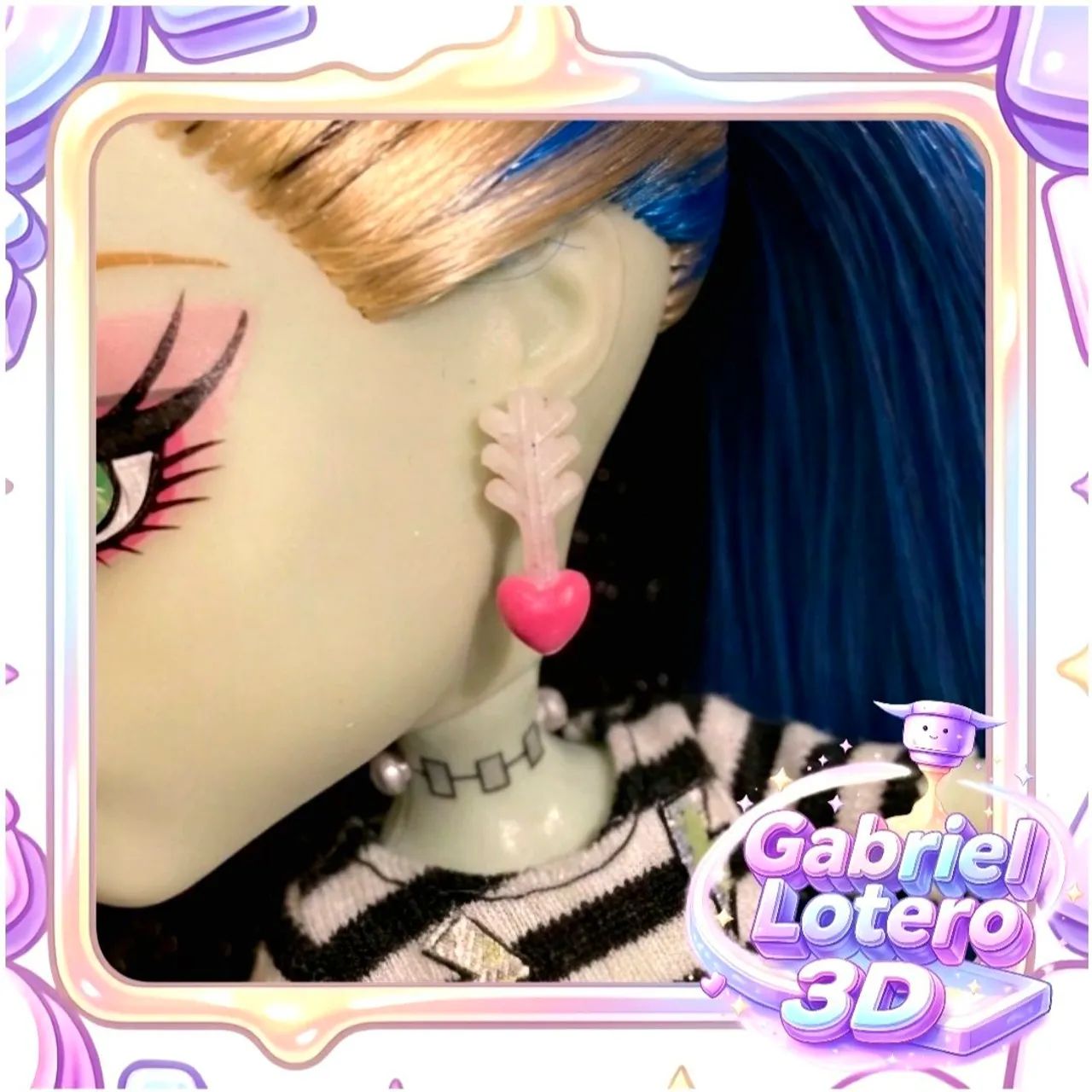 Brincos para a boneca Monster High Cupido Básica - impressão 3D
