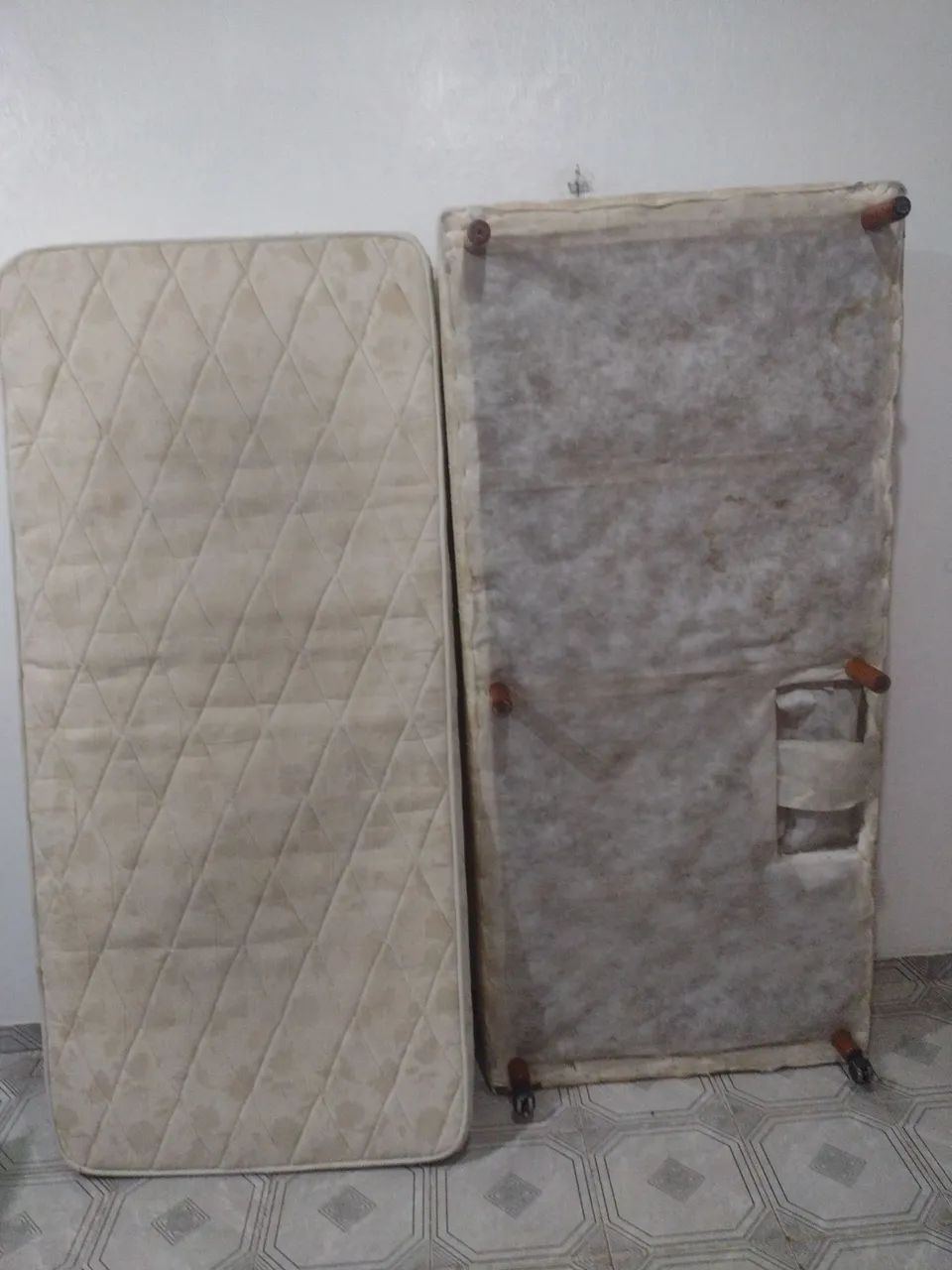 Cama box com colchão de solteiro de mola - usado - Foto 2