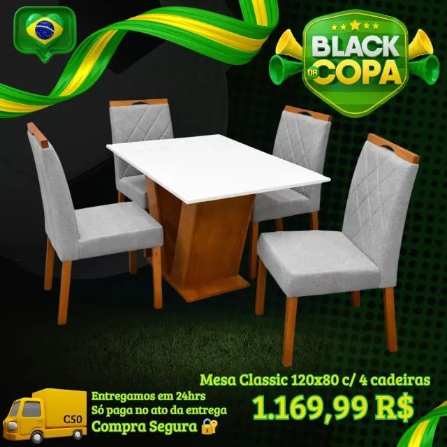 Mesa Classic c/4 cadeiras (Pague na entrega)