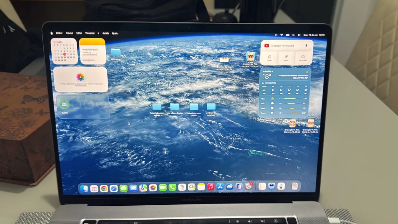 MacBook Pro 16 polegadas, 512gb ssd, 16gb memória ram, 205 ciclos de bateria apenas 