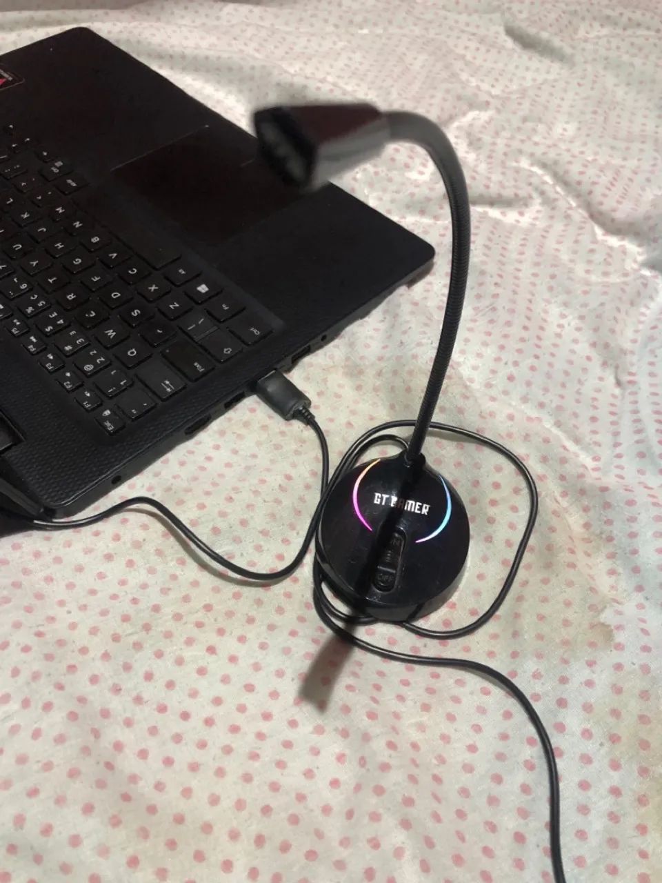 MICROFONE GAMER MESA USB LED RGB - Foto 2