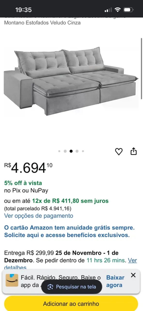 Vendo Sofá Retrátil e Reclinável - Foto 3
