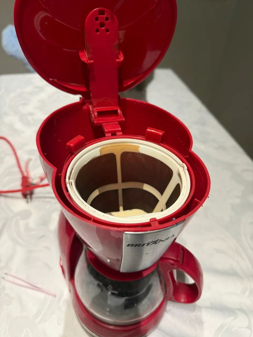 Cafeteira Britânia CP15 Vidro Vermelha com Inox 127v - Foto 3
