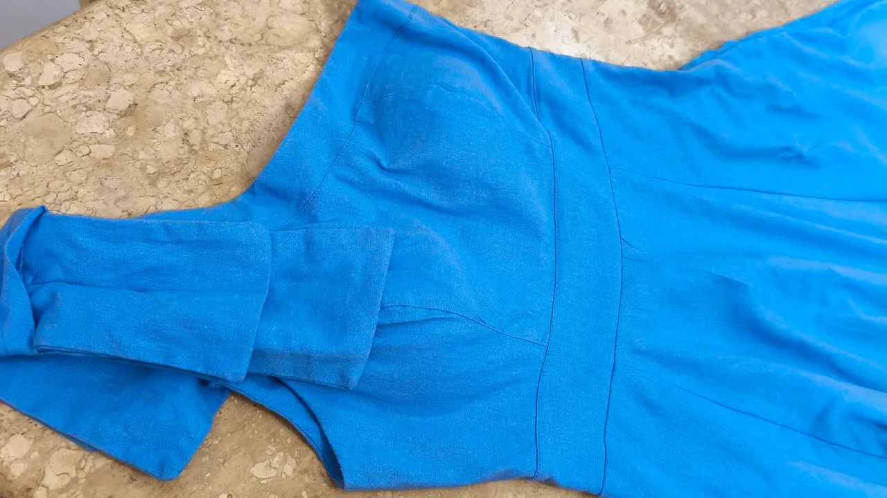IDEA vestido linho M azul - Foto 3