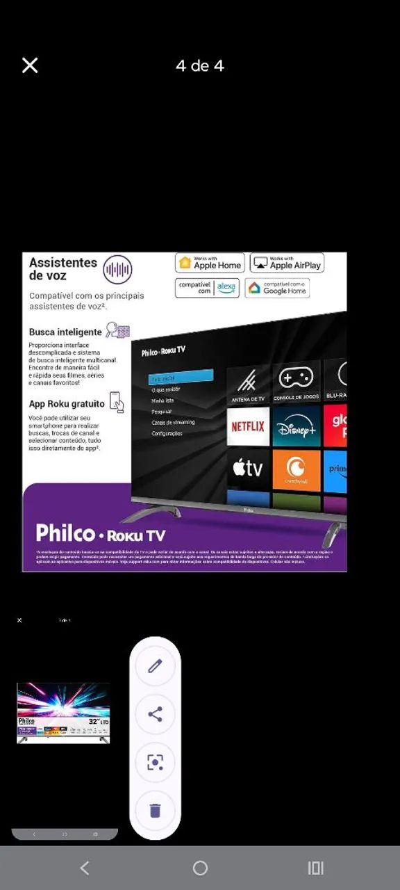 Smart TV 32 Philco  Roku TV - Foto 3