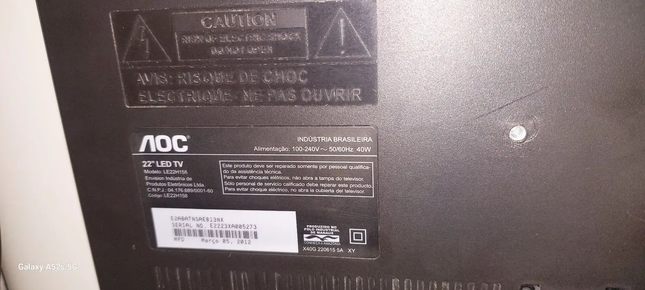TV AOC LED 22" + Conversor Digital Aquário - Foto 4