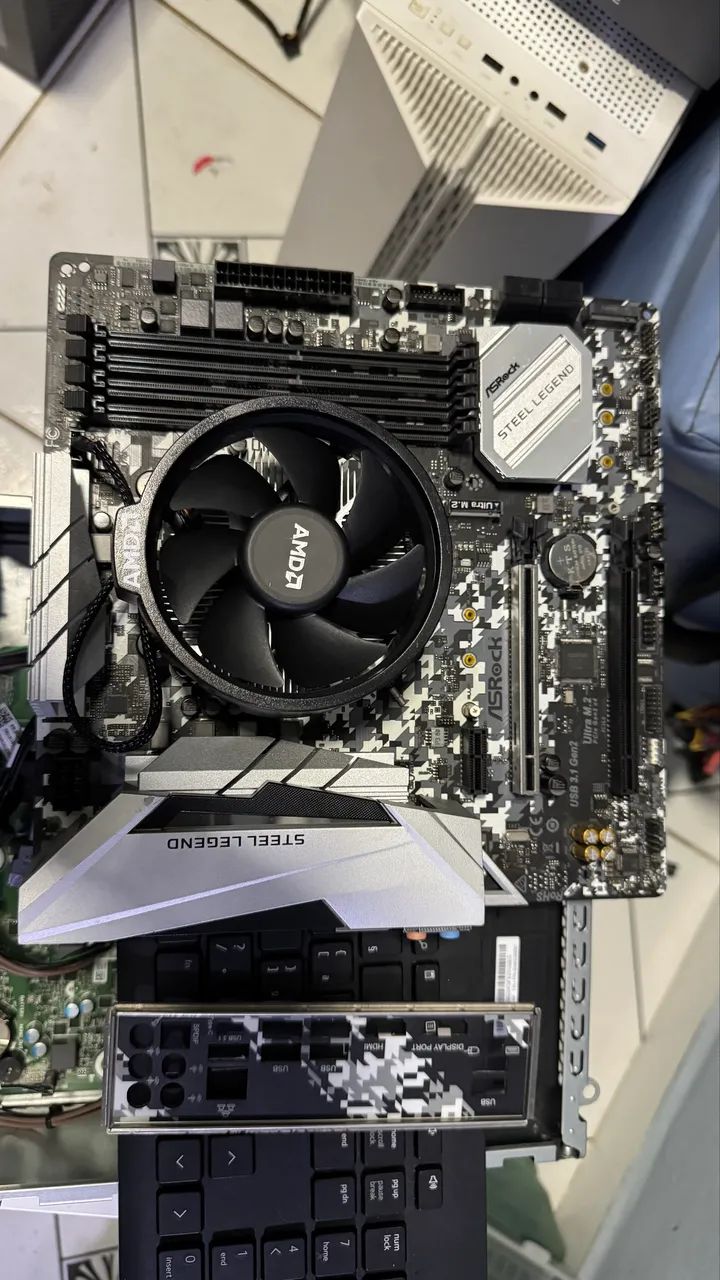 PLACA MÃE STEEL LEGEND B450 + RYZEN 2600 - Peças de Hardware