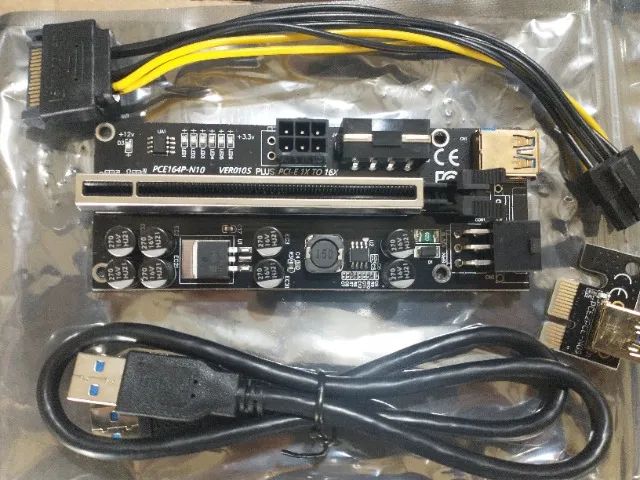 Kit Placa V010s Plus Pci-e 16x Mineração Usb 3.0