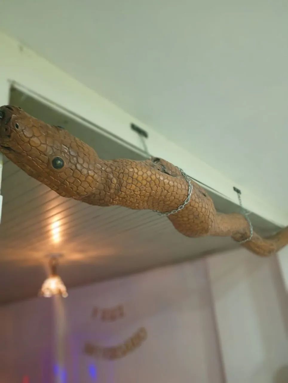Cobra decorativa de madeira artesanal 