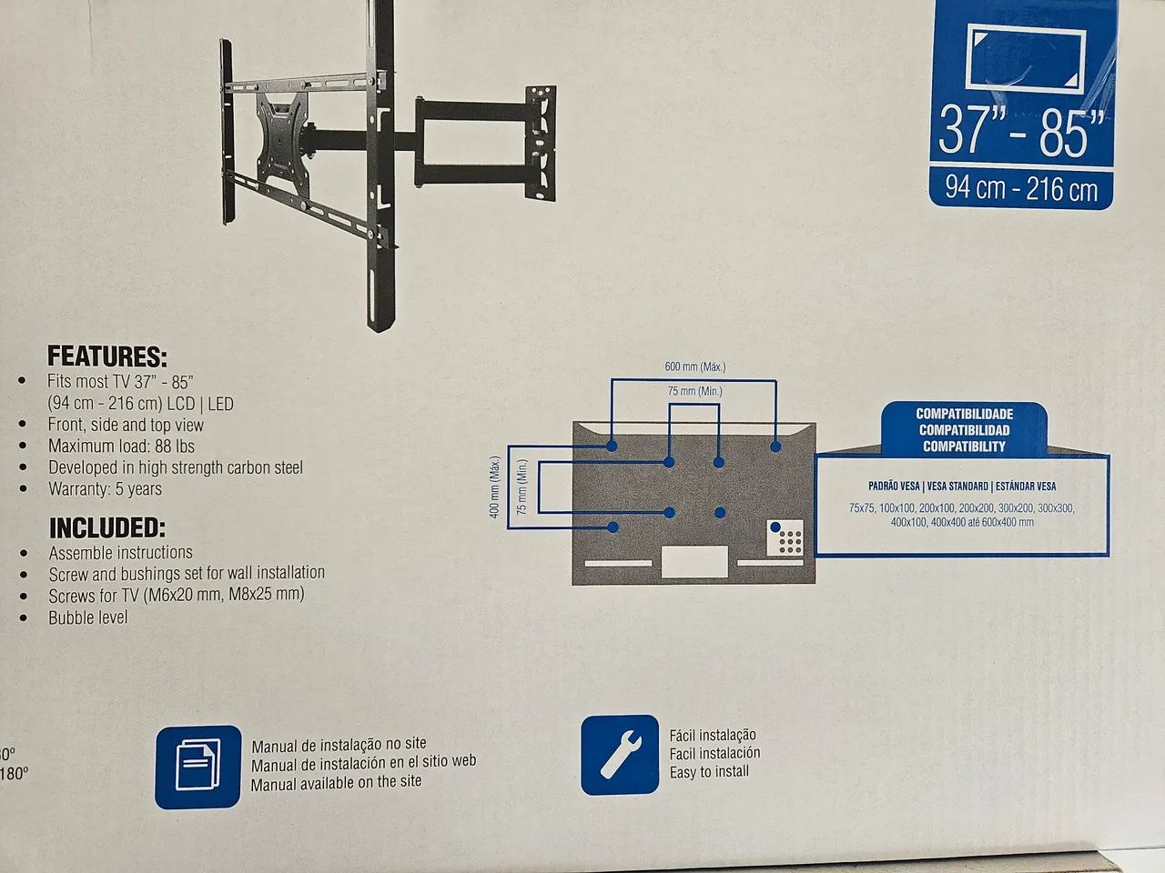 Suporte móvel para TV de até 85 polegadas.  - Foto 4