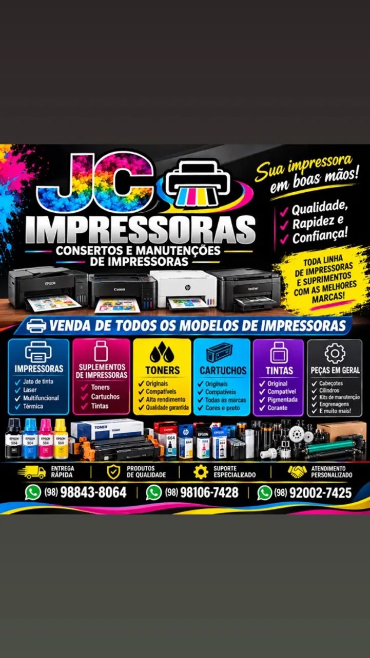 Concerto de impressoras e vendas 