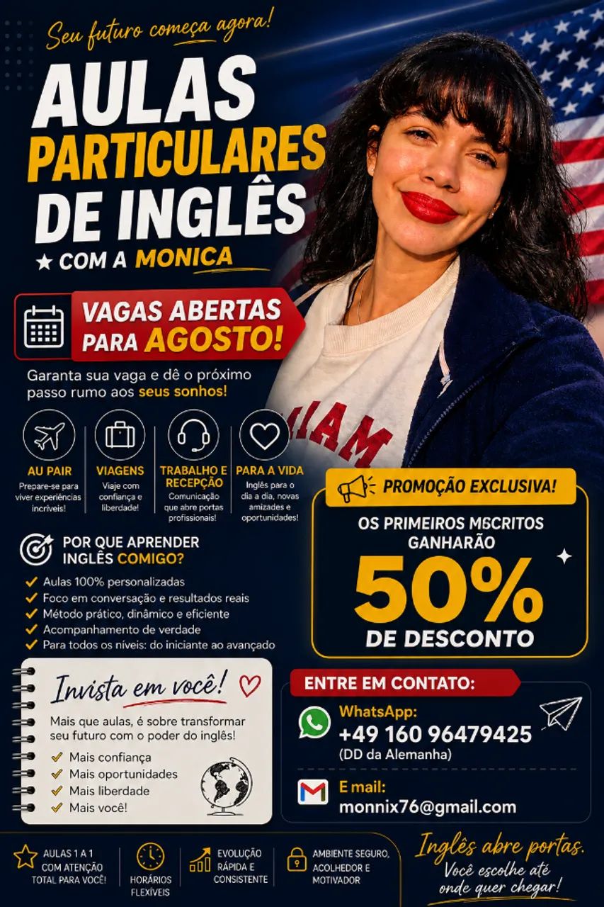 AULAS PARTICULARES DE INGLÊS