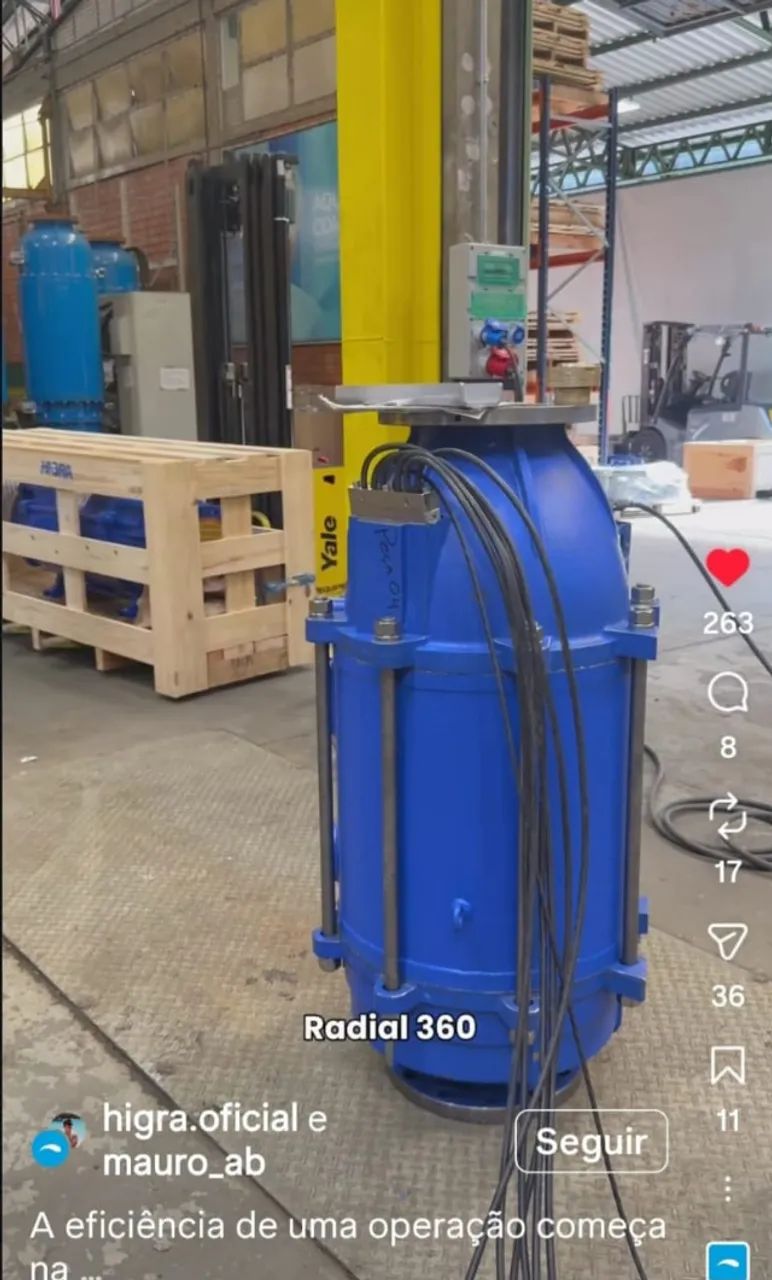1 - bomba anfíbio Higra: 36mca, 250cv, 1200kg, 1750rpm, Modelo: M1-345/250B, Série: 7318