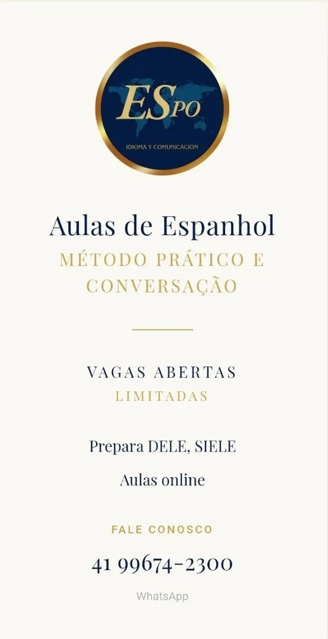 Aulas de espanhol on-line 
