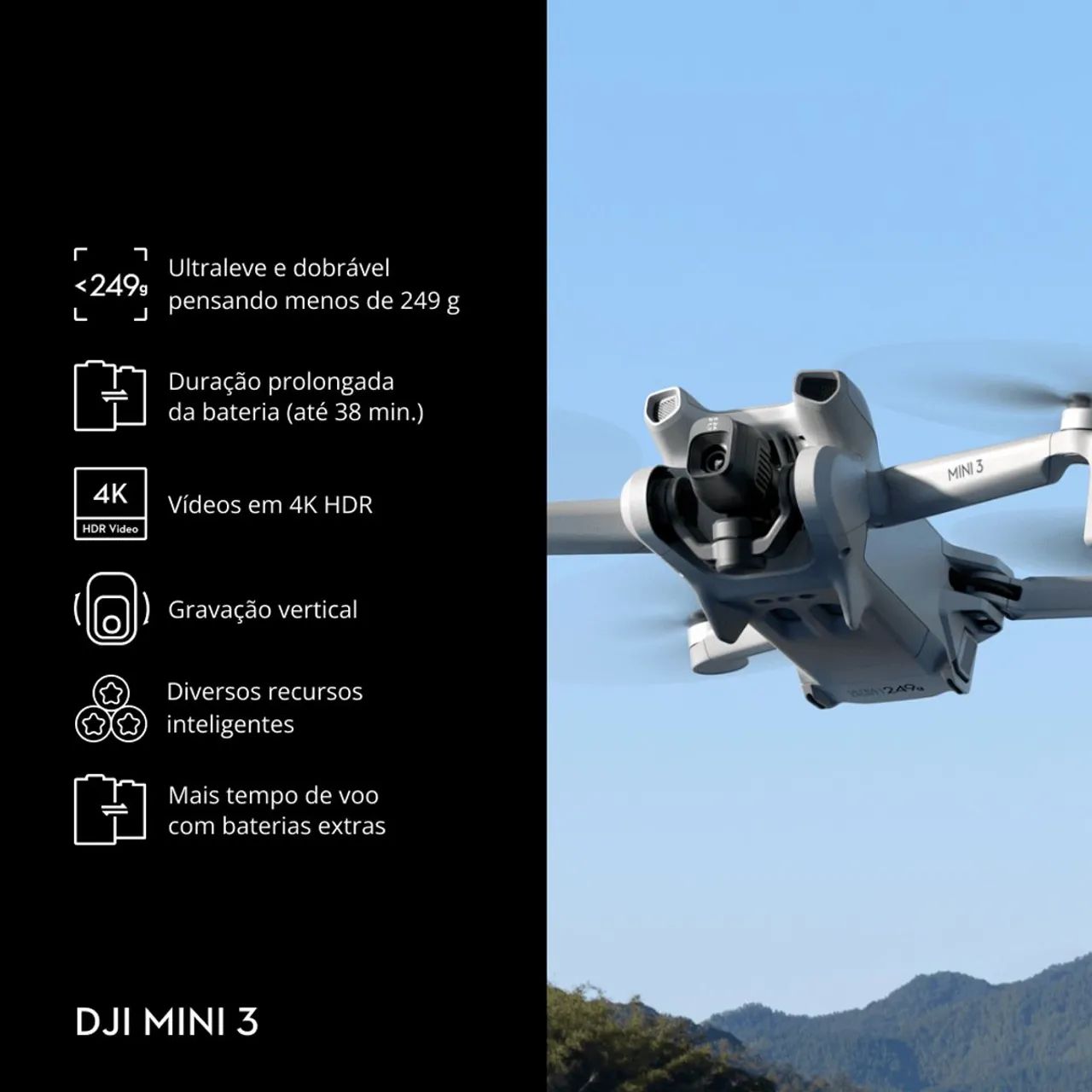 Drone DJI Mini 3 Combo (Com tela)432957854613524483