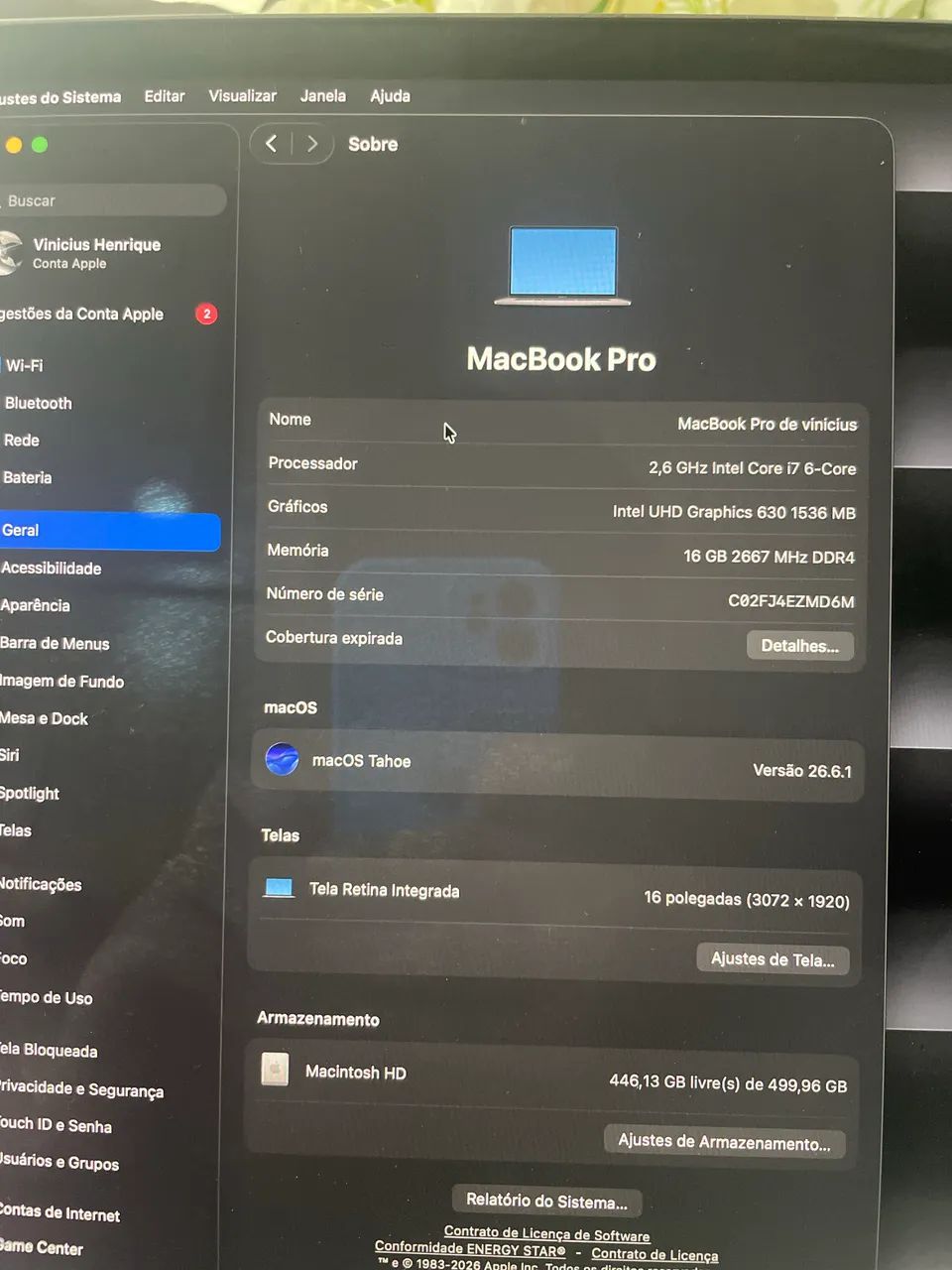 Macbook pro 17 2019 16gb ram - Foto 4