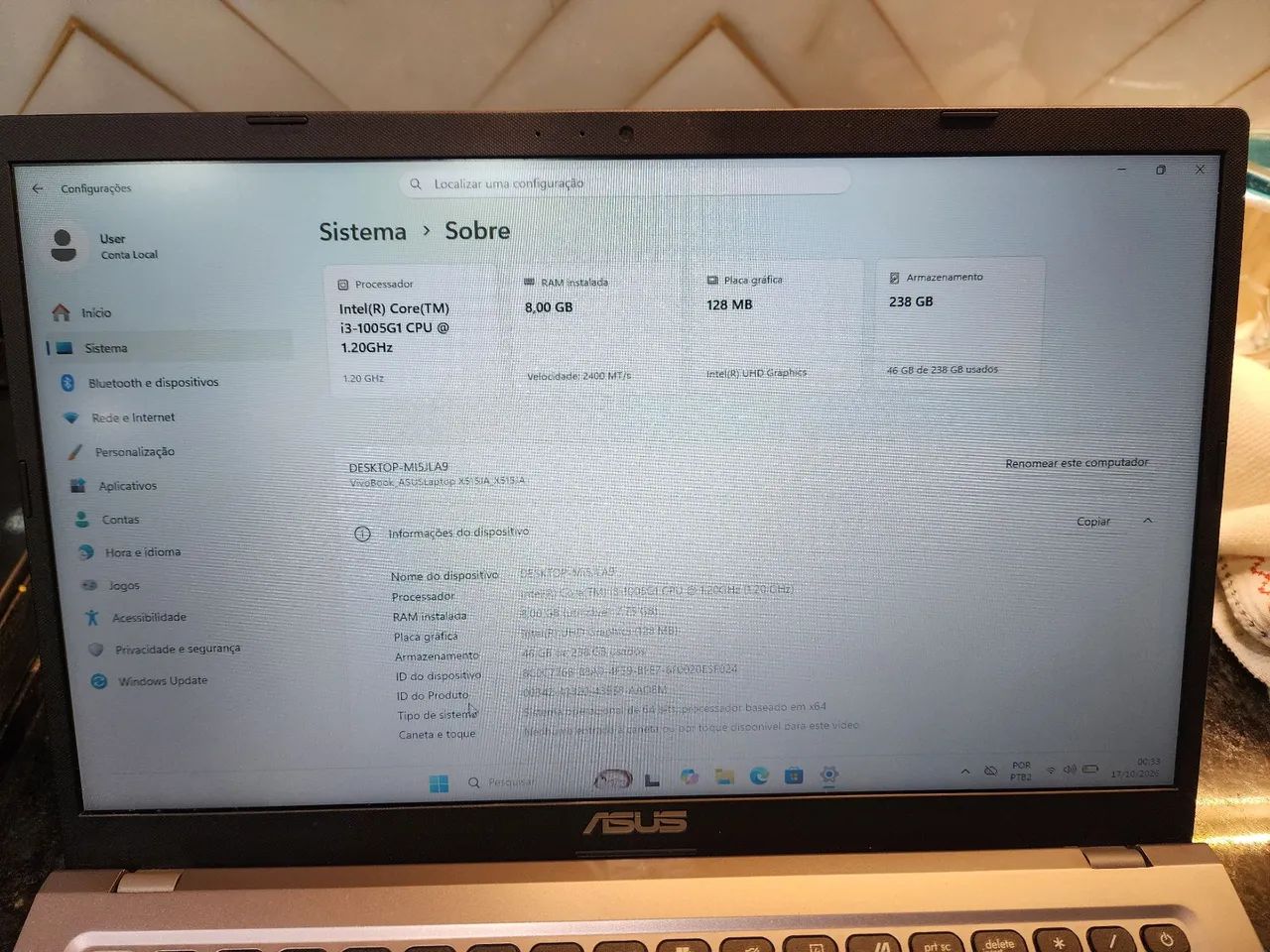 Notebook Asus i3 8gb ram 256gb ssd m2 - Foto 5