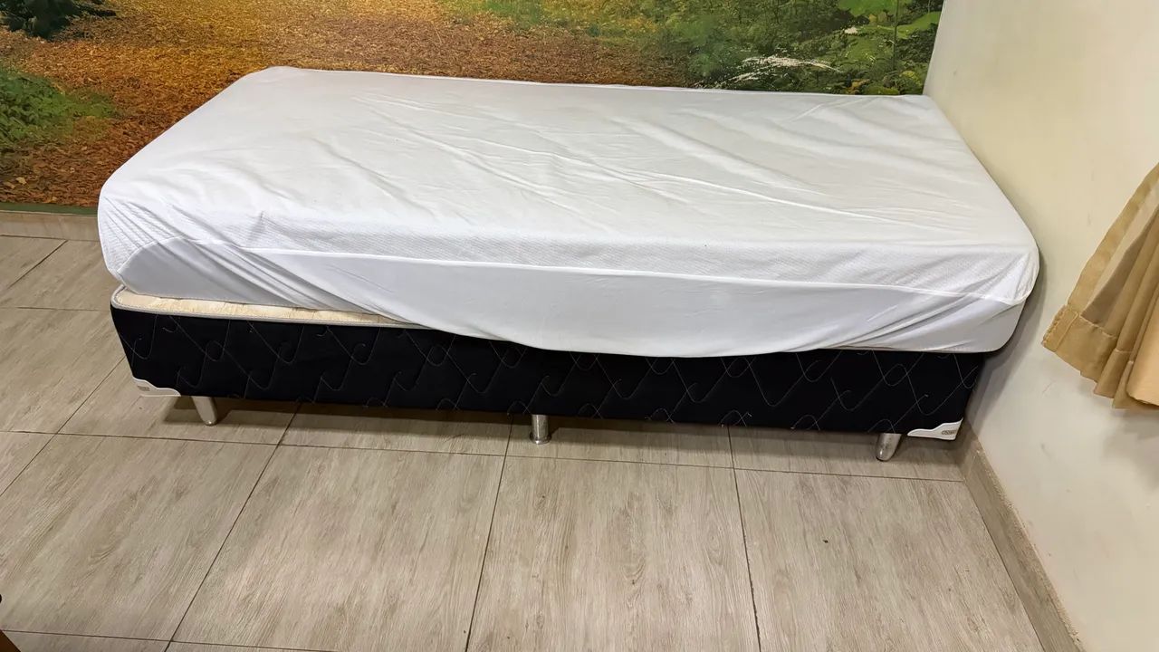 Cama box de solteiro usada com colchão - Foto 2