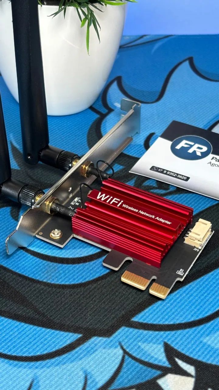  Placa de Rede Wi-Fi PCIe Fenvi 5GHz + Bluetooth 4.0 para PC
