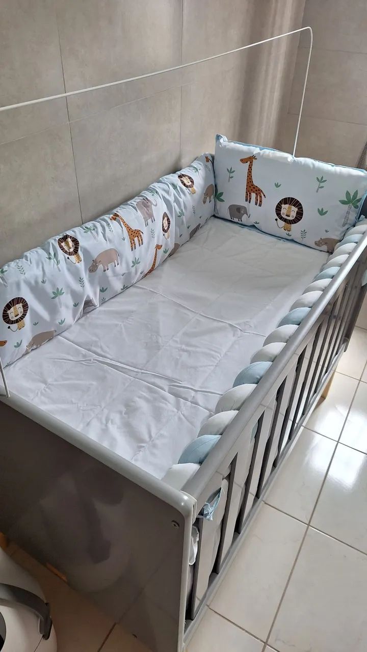Berço Americano Cinza 2x1 (Mini Cama) - Foto 5