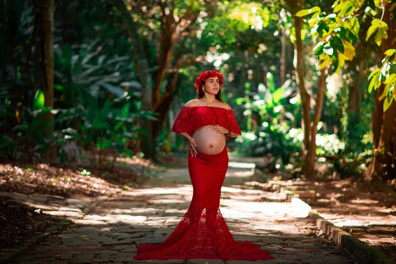 Vestido de Gestante 2 em 1 Vermelho