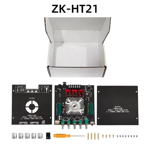 Amplificacor ZK HT21 160w x 2 mais 220w do sub - Total 540W RMS