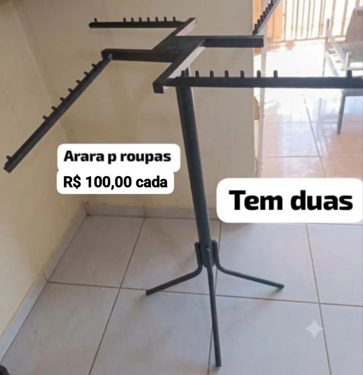 Araras, cestos, expositor, cabides