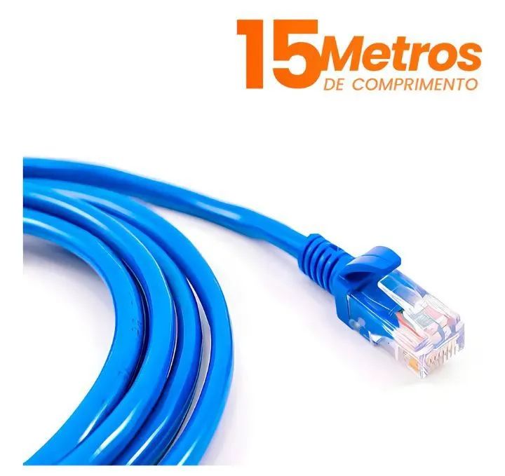 Cabo rede cat6 15m azul  - Foto 4