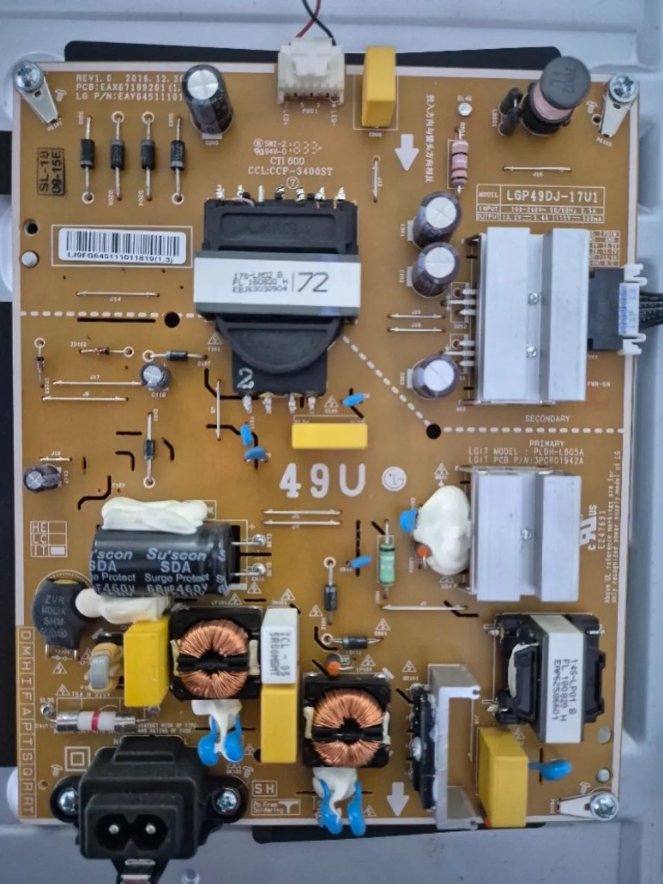 Placa fonte da TV LG 49UK6310PSE - Foto 2
