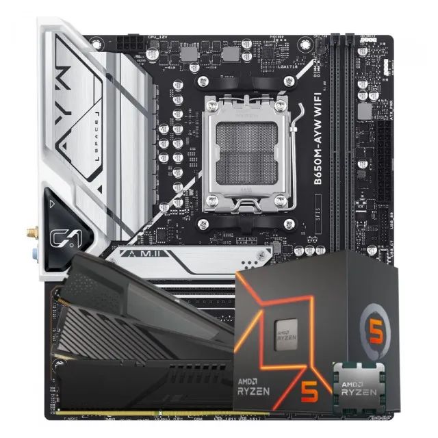 Kit Upgrade, AMD Ryzen 5 8600G, Placa Mãe Chipset B650 DDR5