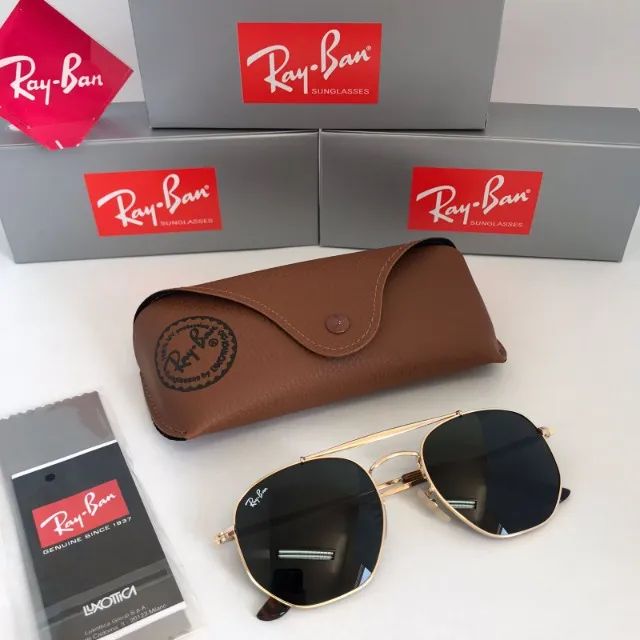 Óculos de sol ray-ban marshal tradicional lentes de cristal