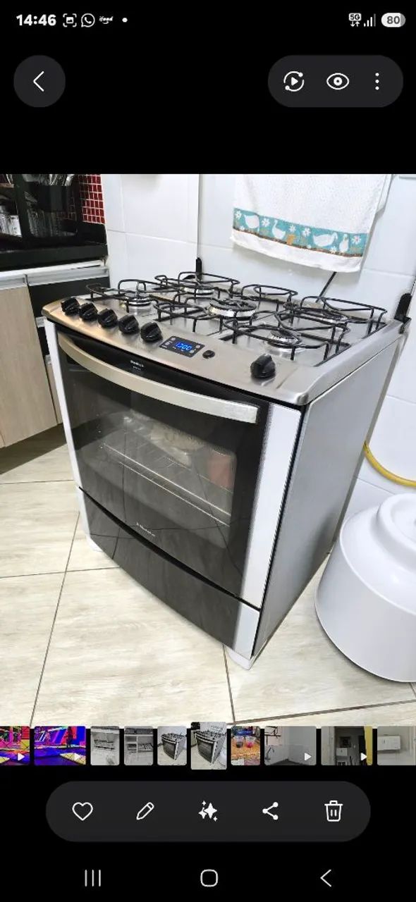 Fogão Electrolux 5 bocas com timer zerado