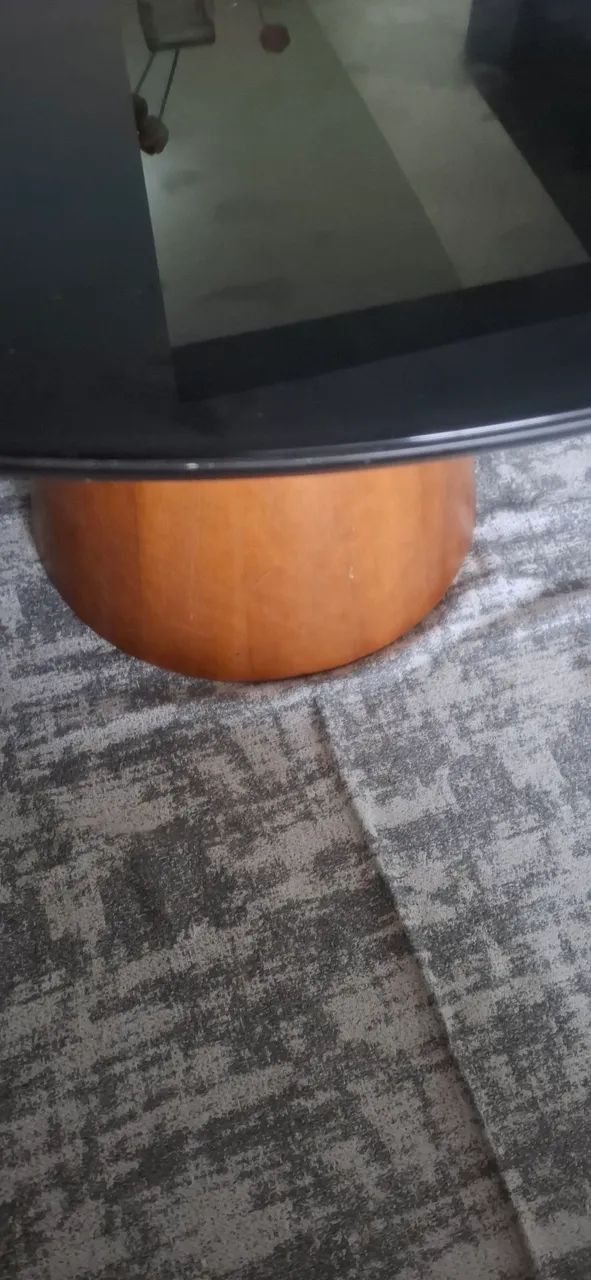 MESA PRETA TAMPO DE VIDRO 1,20M. - Foto 4