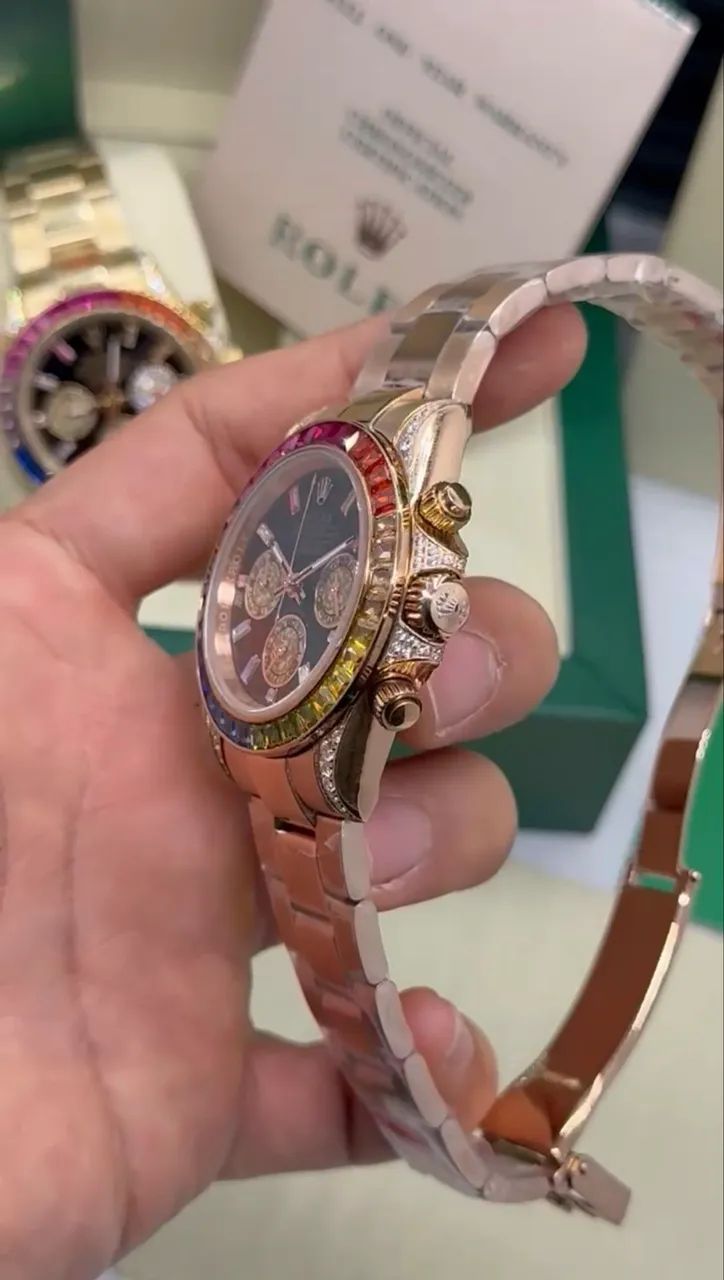 Relógio Rolex Daytona Rainbow 40mm Completo com Caixa - Foto 2