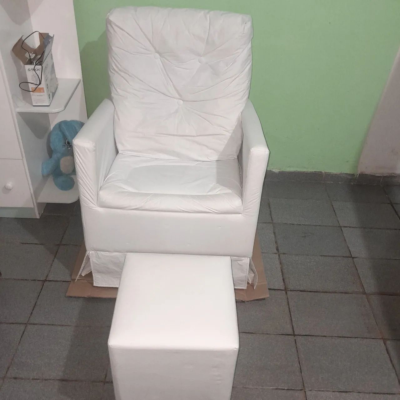 Poltrona de amamentação + puf + almofada de amamentação 