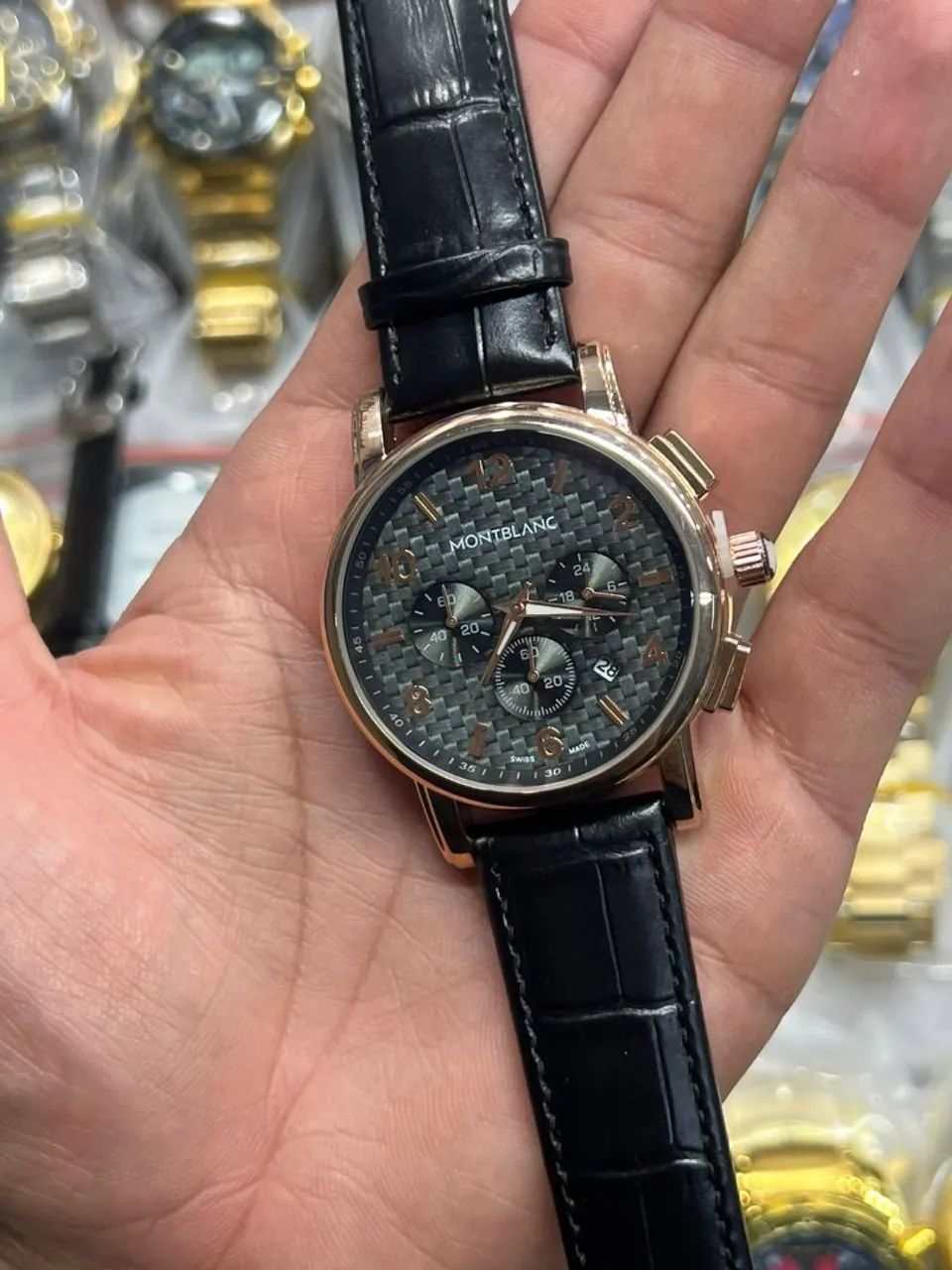 Relógio de pulso semi automático, pulseira em couro, várias cores disponíveis  - Foto 2