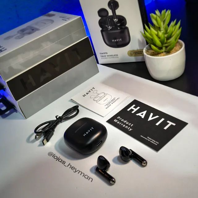Fone Bluetooth Havit TW976 Preto TWS Sem Fio com Case e Microfone  - Foto 4