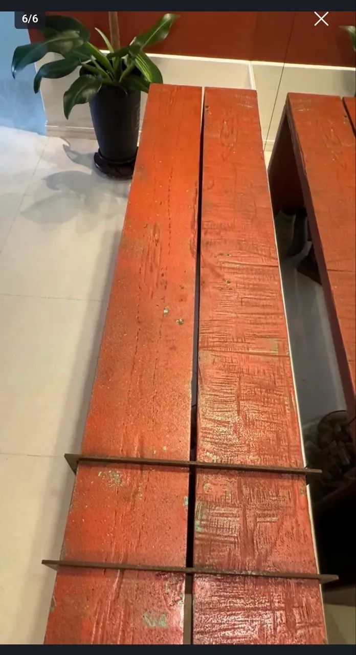 Aparador de madeira com aço corten + mesa de canto - Foto 4