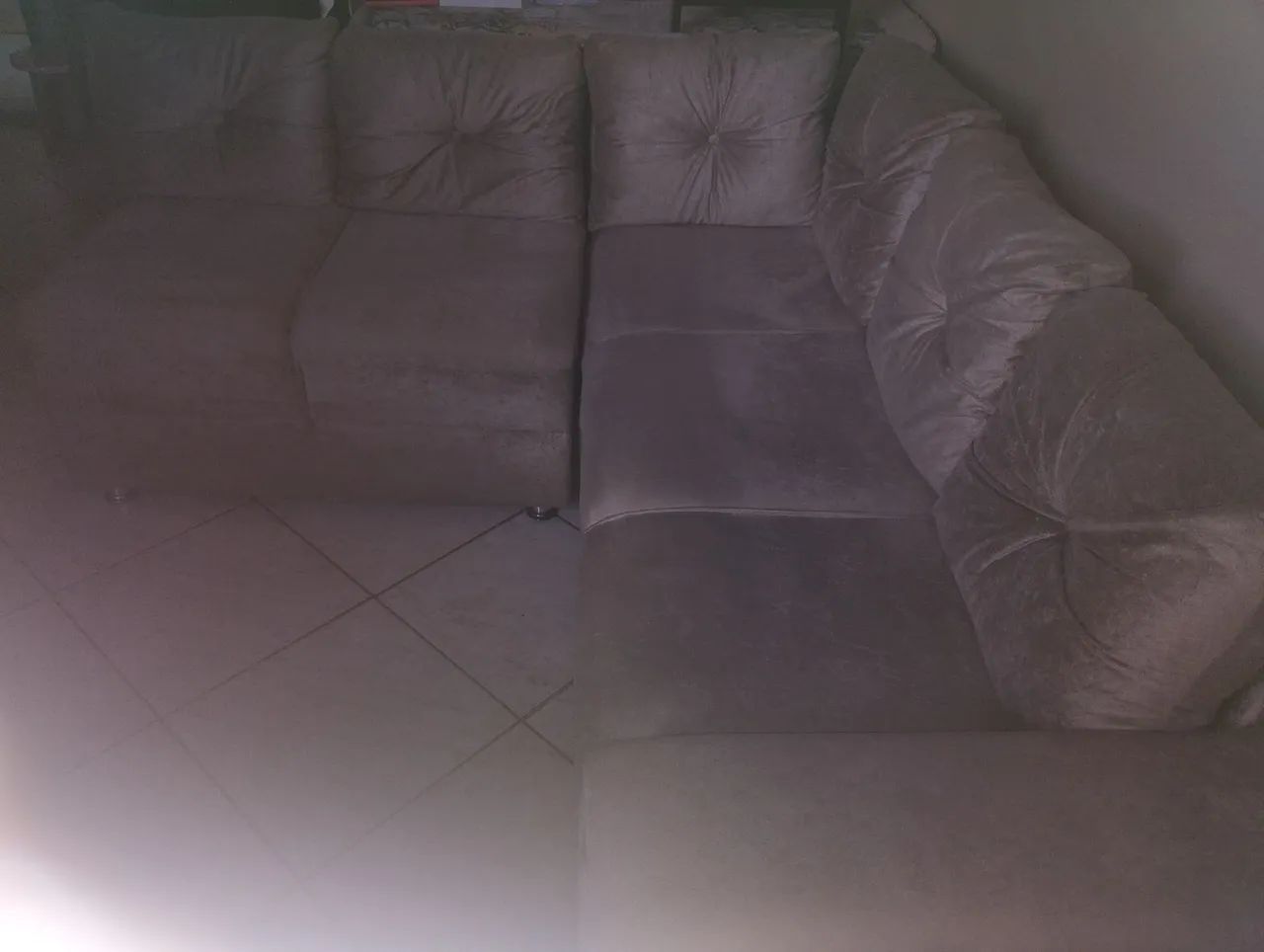 Sofá de canto com puf com vidro  - Foto 2