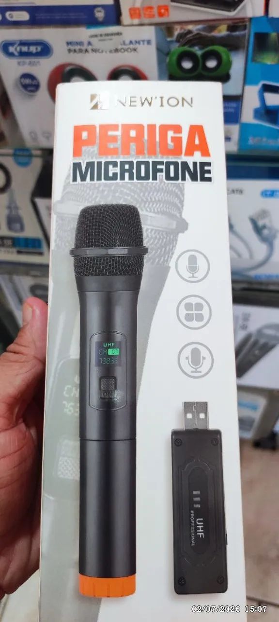 Microfone sem fio de alto alcance  top com adaptador  - Foto 2