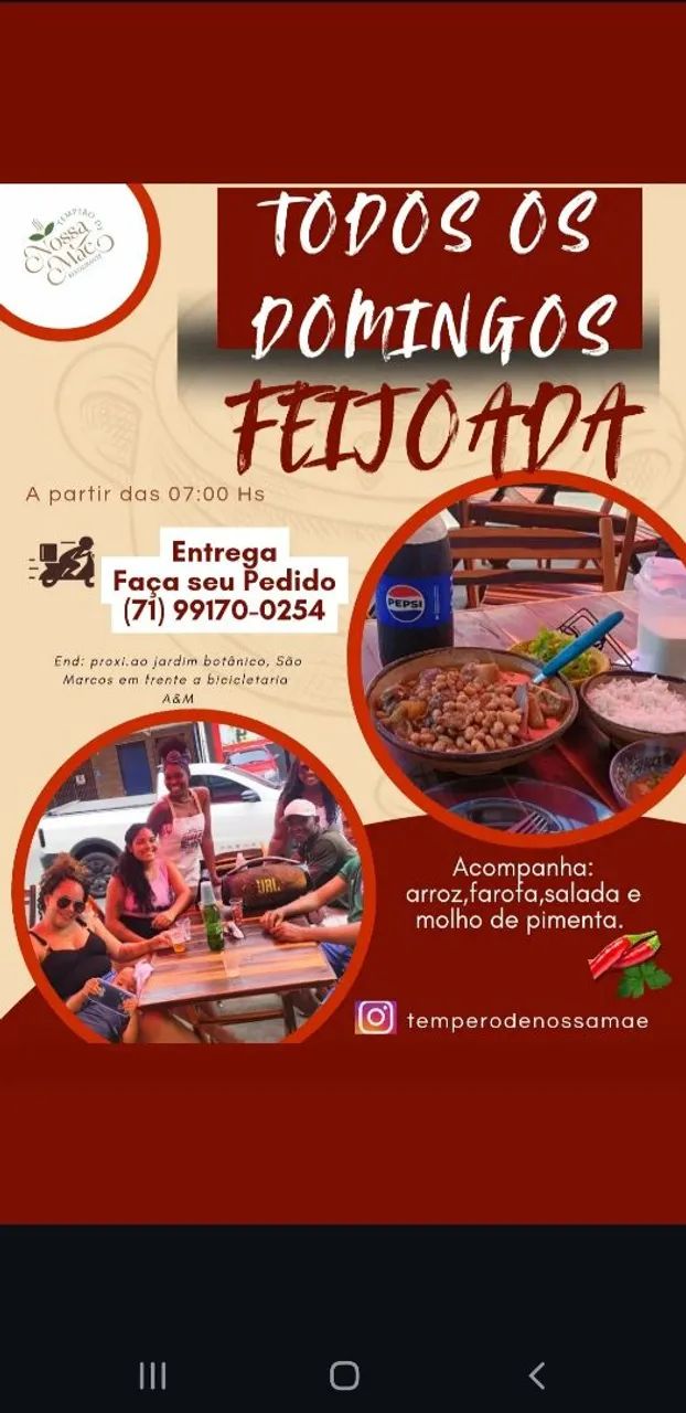 Vendemos feijoada e marmitas saudaveis 