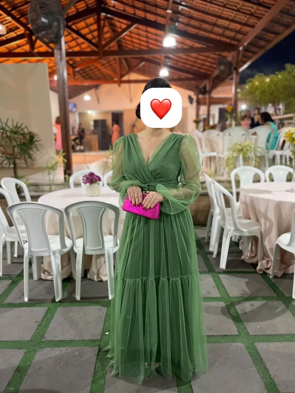Vestido de Festa Verde Oliva | Elegante e Impecável | Usado 1x - Foto 2